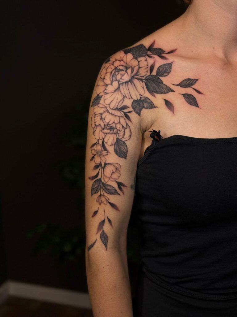 Floral Fineline Tattoo Titan Baunatal Kassel