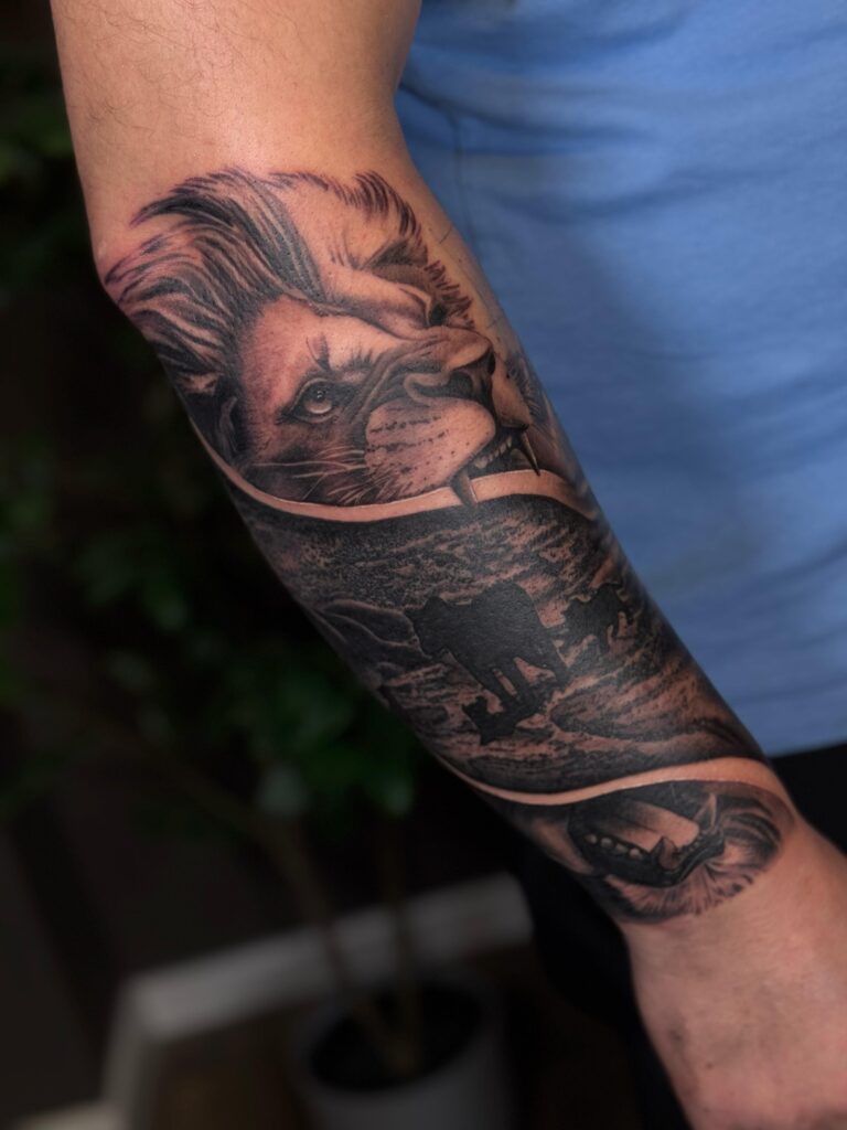 Löwe Cover Up TItan Tattoo Baunatal Kassel